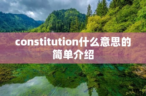 constitution什么意思的简单介绍