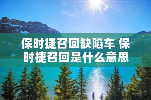 保时捷召回缺陷车 保时捷召回是什么意思