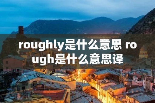 roughly是什么意思 rough是什么意思译