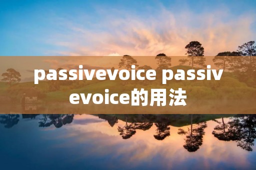 passivevoice passivevoice的用法 passivevoice passivevoice的用法