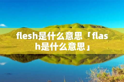 flesh是什么意思「flash是什么意思」 flesh是什么意思「flash是什么意思」