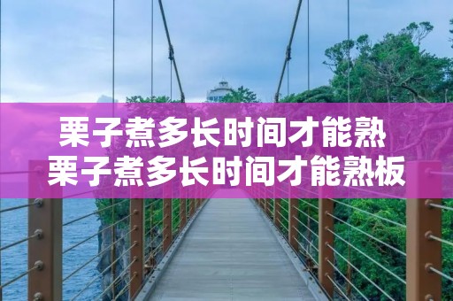 栗子煮多长时间才能熟 栗子煮多长时间才能熟板栗空气炸锅