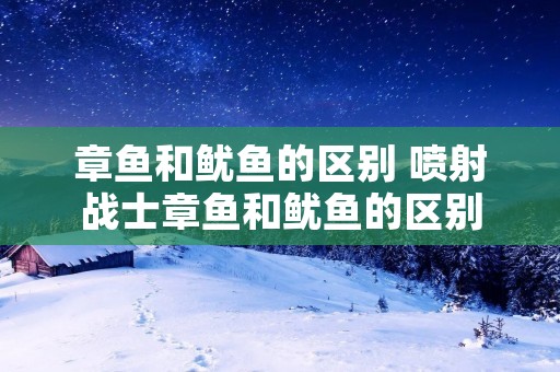 章鱼和鱿鱼的区别 喷射战士章鱼和鱿鱼的区别