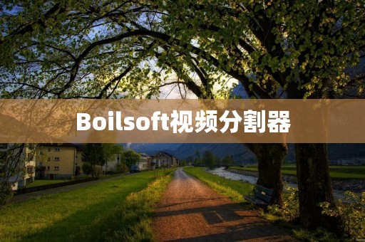 Boilsoft视频分割器：轻松裁剪和拼接你的视频