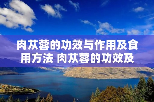 肉苁蓉的功效与作用及食用方法 肉苁蓉的功效及吃法