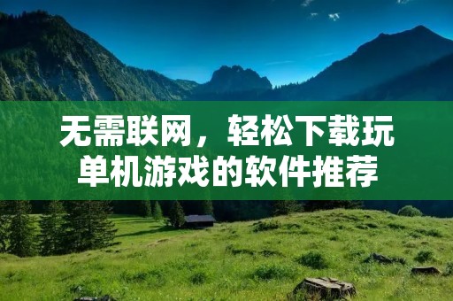 无需联网,轻松下载玩单机游戏的软件推荐