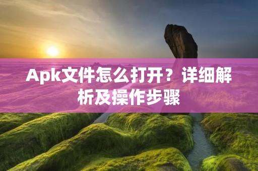 Apk文件怎么打开?详细解析及操作步骤
