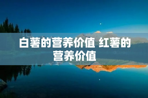 白薯的营养价值 红薯的营养价值