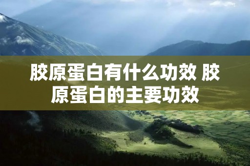 胶原蛋白有什么功效 胶原蛋白的主要功效