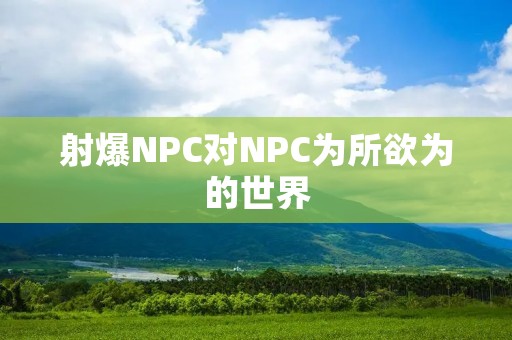射爆NPC对NPC为所欲为的世界：自由与无序的交织