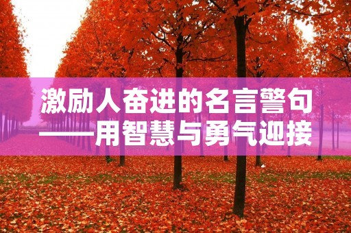 激励人奋进的名言警句——用智慧与勇气迎接挑战 激励人奋进的名言警句——用智慧与勇气迎接挑战