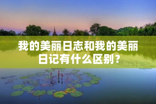 我的美丽日志和我的美丽日记有什么区别？