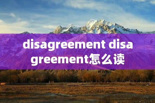 disagreement disagreement怎么读