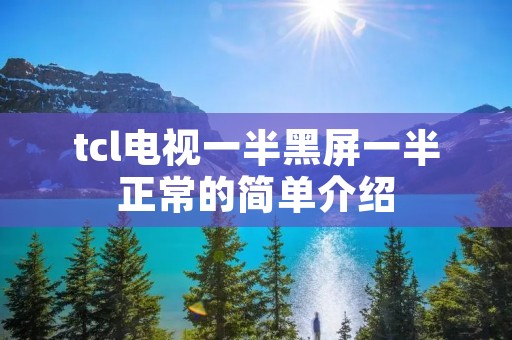 tcl电视一半黑屏一半正常的简单介绍