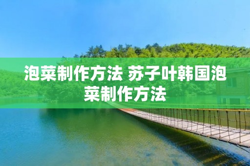 泡菜制作方法 苏子叶韩国泡菜制作方法