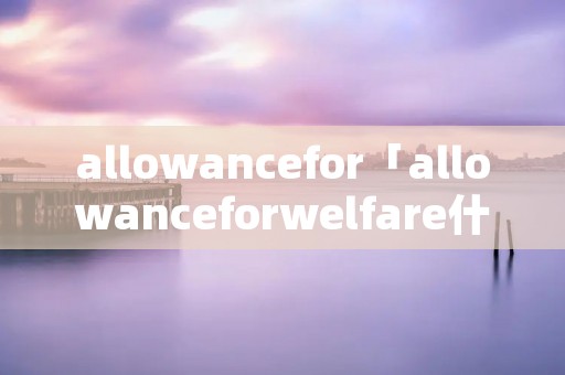 allowancefor「allowanceforwelfare什么意思」