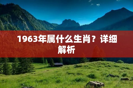 1963年属什么生肖?详细解析 1963年属什么生肖?详细解析