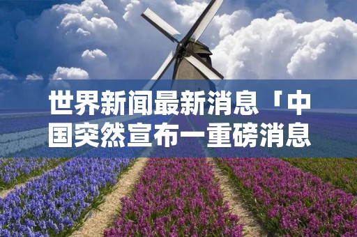 世界新闻最新消息「中国突然宣布一重磅消息」