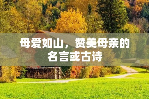 母爱如山,赞美母亲的名言或古诗 母爱如山,赞美母亲的名言或古诗