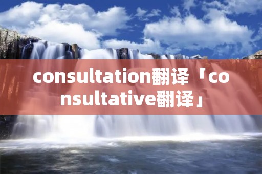 consultation翻译「consultative翻译」