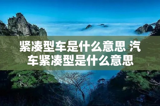 紧凑型车是什么意思 汽车紧凑型是什么意思