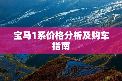 宝马1系价格分析及购车指南 宝马1系价格分析及购车指南