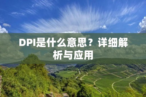 DPI是什么意思？详细解析与应用
