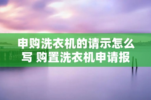 申购洗衣机的请示怎么写 购置洗衣机申请报告
