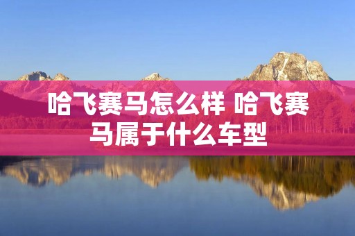 哈飞赛马怎么样 哈飞赛马属于什么车型