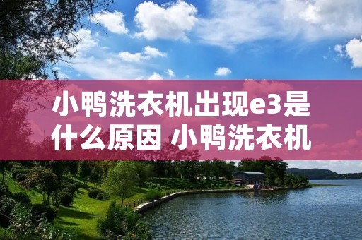 小鸭洗衣机出现e3是什么原因 小鸭洗衣机出现e3是什么原因造成的 小鸭洗衣机出现e3是什么原因 小鸭洗衣机出现e3是什么原因造成的