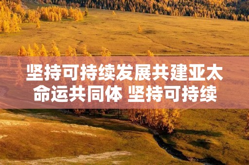 坚持可持续发展共建亚太命运共同体 坚持可持续发展共建亚太命运共同体 公安怎么办