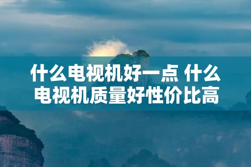 什么电视机好一点 什么电视机质量好性价比高