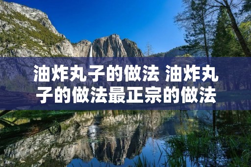 油炸丸子的做法 油炸丸子的做法最正宗的做法