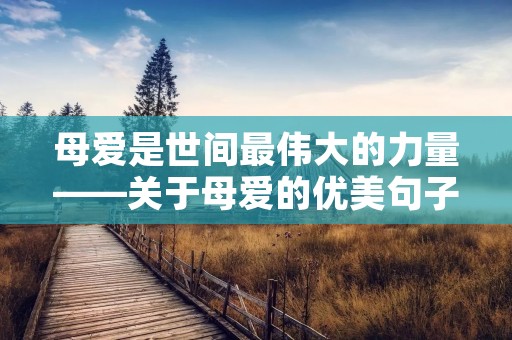 母爱是世间最伟大的力量——关于母爱的优美句子 母爱是世间最伟大的力量——关于母爱的优美句子
