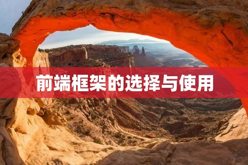 前端框架的选择与使用
