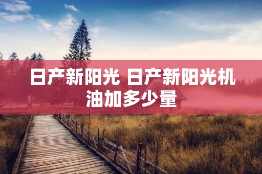 日产新阳光 日产新阳光机油加多少量 日产新阳光 日产新阳光机油加多少量