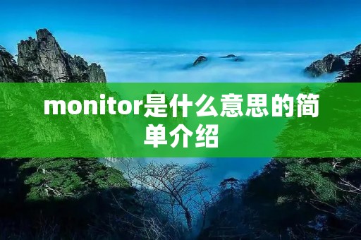 monitor是什么意思的简单介绍 monitor是什么意思的简单介绍