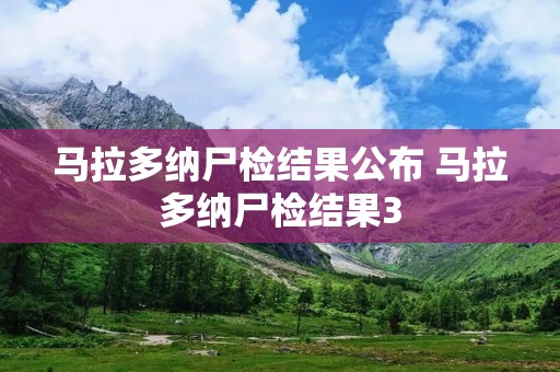 马拉多纳尸检结果公布 马拉多纳尸检结果3