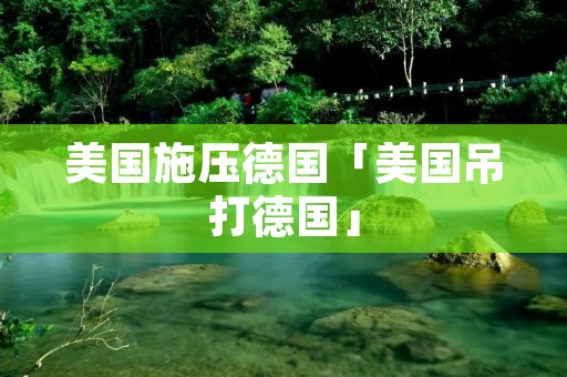 美国施压德国「美国吊打德国」