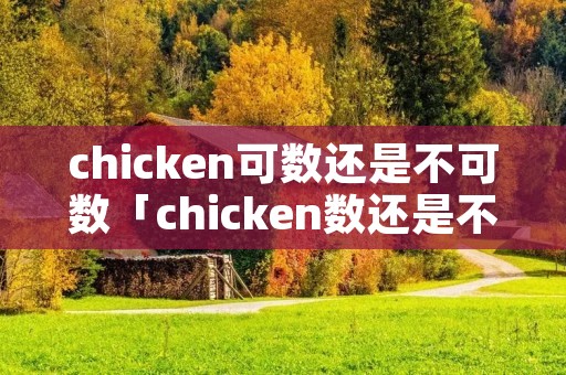 chicken可数还是不可数「chicken数还是不可数名词」