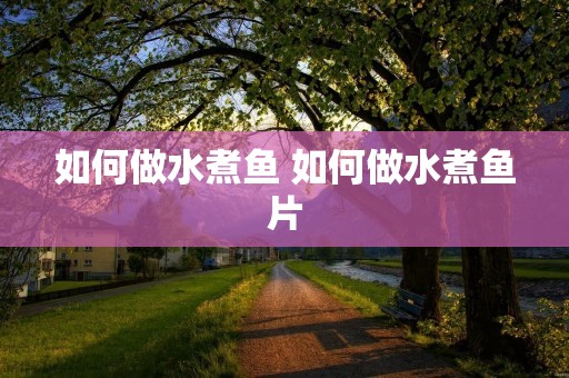 如何做水煮鱼 如何做水煮鱼片