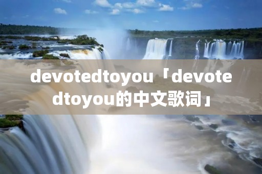 devotedtoyou「devotedtoyou的中文歌词」