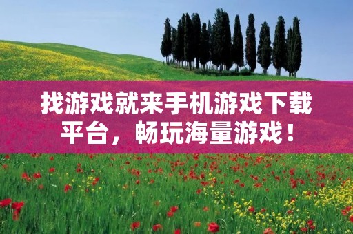 找游戏就来手机游戏下载平台,畅玩海量游戏!