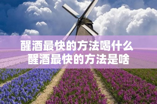 醒酒最快的方法喝什么 醒酒最快的方法是啥