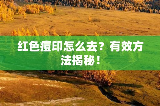 红色痘印怎么去?有效方法揭秘!