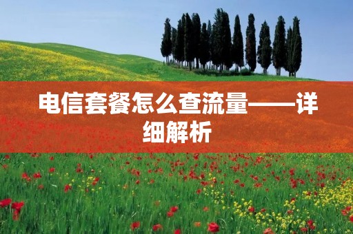 电信套餐怎么查流量——详细解析