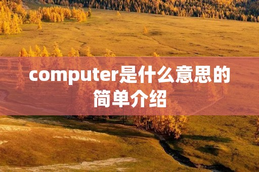 computer是什么意思的简单介绍 computer是什么意思的简单介绍