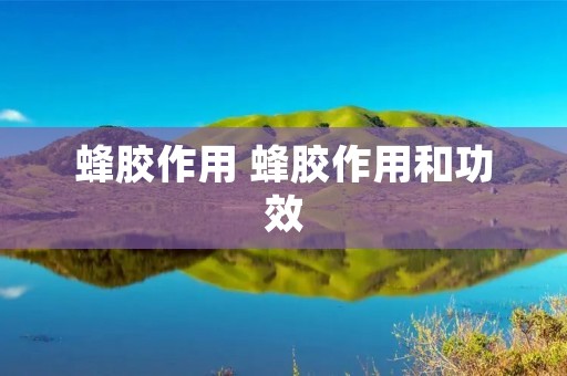 蜂胶作用 蜂胶作用和功效