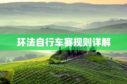 环法自行车赛规则详解 环法自行车赛规则详解