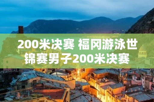200米决赛 福冈游泳世锦赛男子200米决赛 200米决赛 福冈游泳世锦赛男子200米决赛